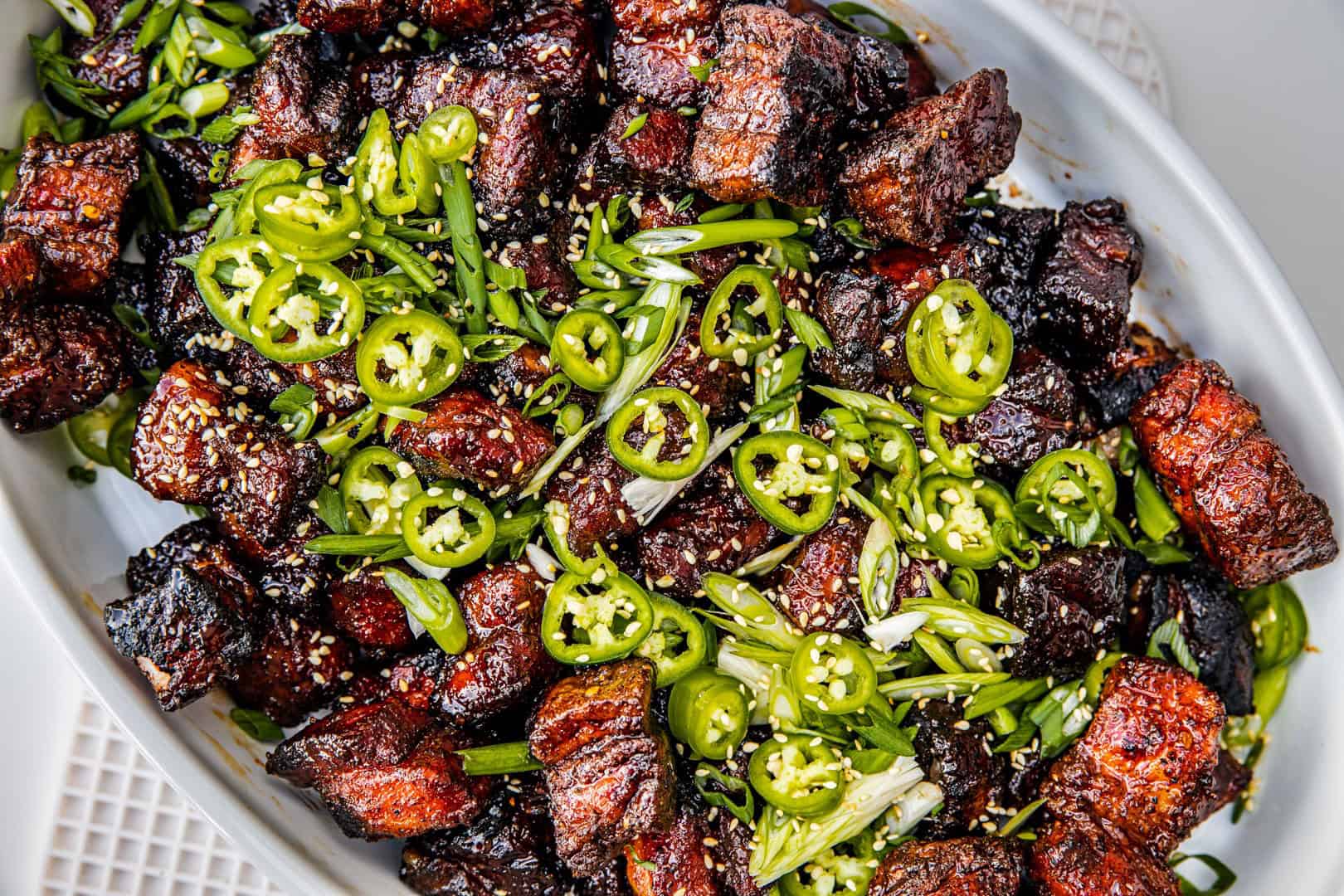Asian sticky pork belly burnt ends recipe