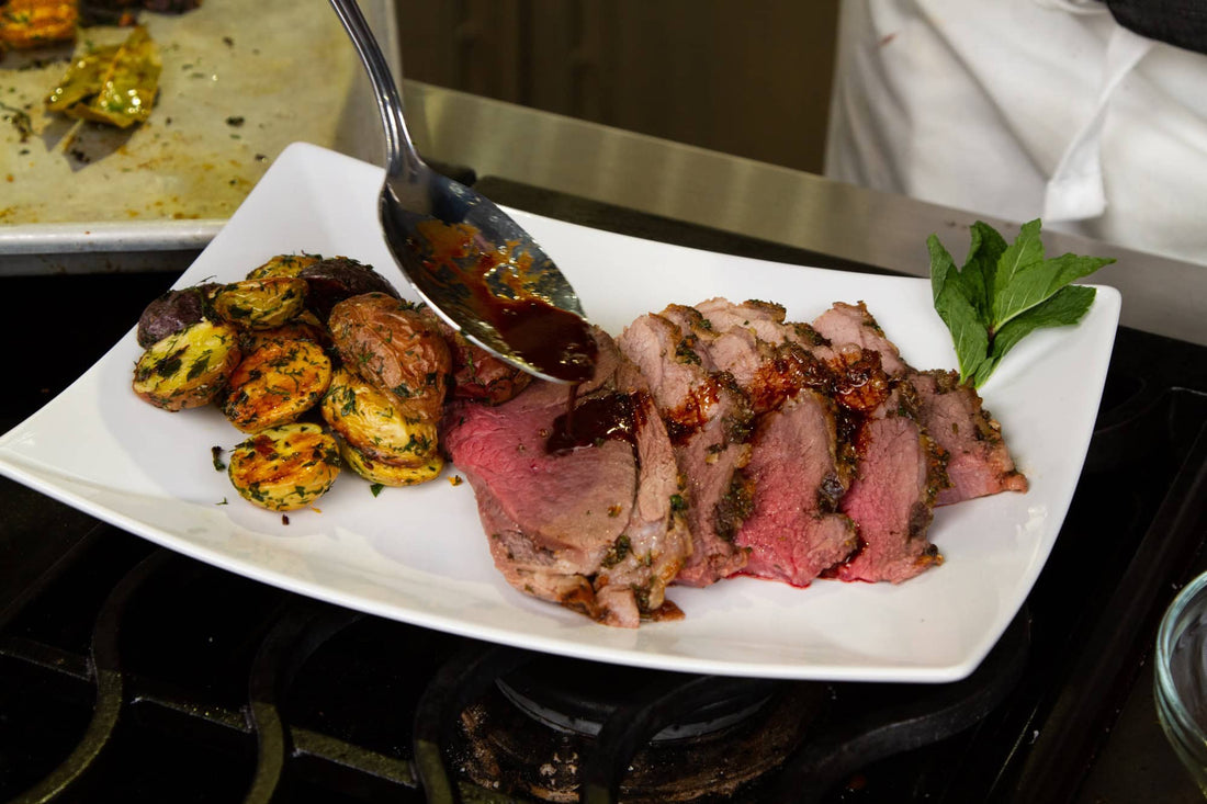 Roast Leg of Lamb with Garlic, Herbs and Temps