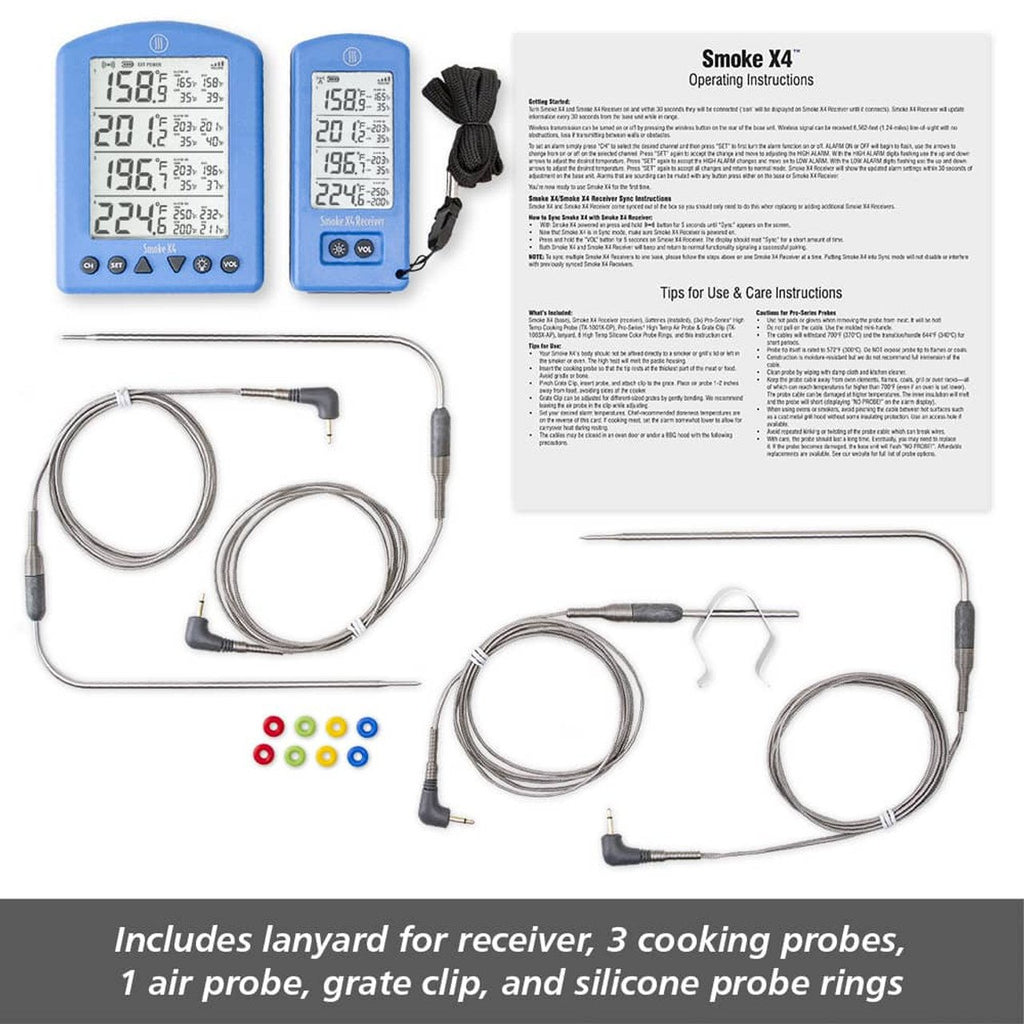 Smoke X4® Long-Range Remote BBQ Alarm Thermometer