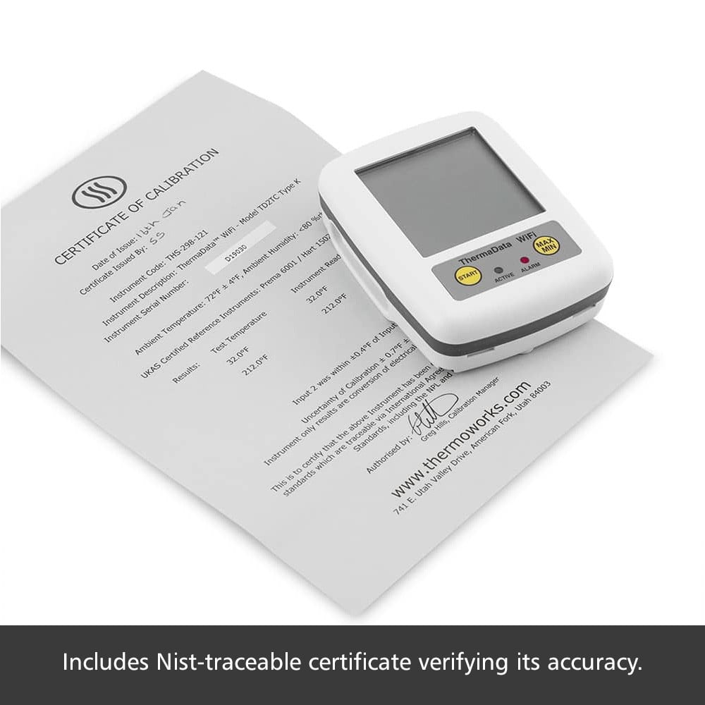 ThermaData® WiFi Thermocouple Logger (2 channel, Type K)