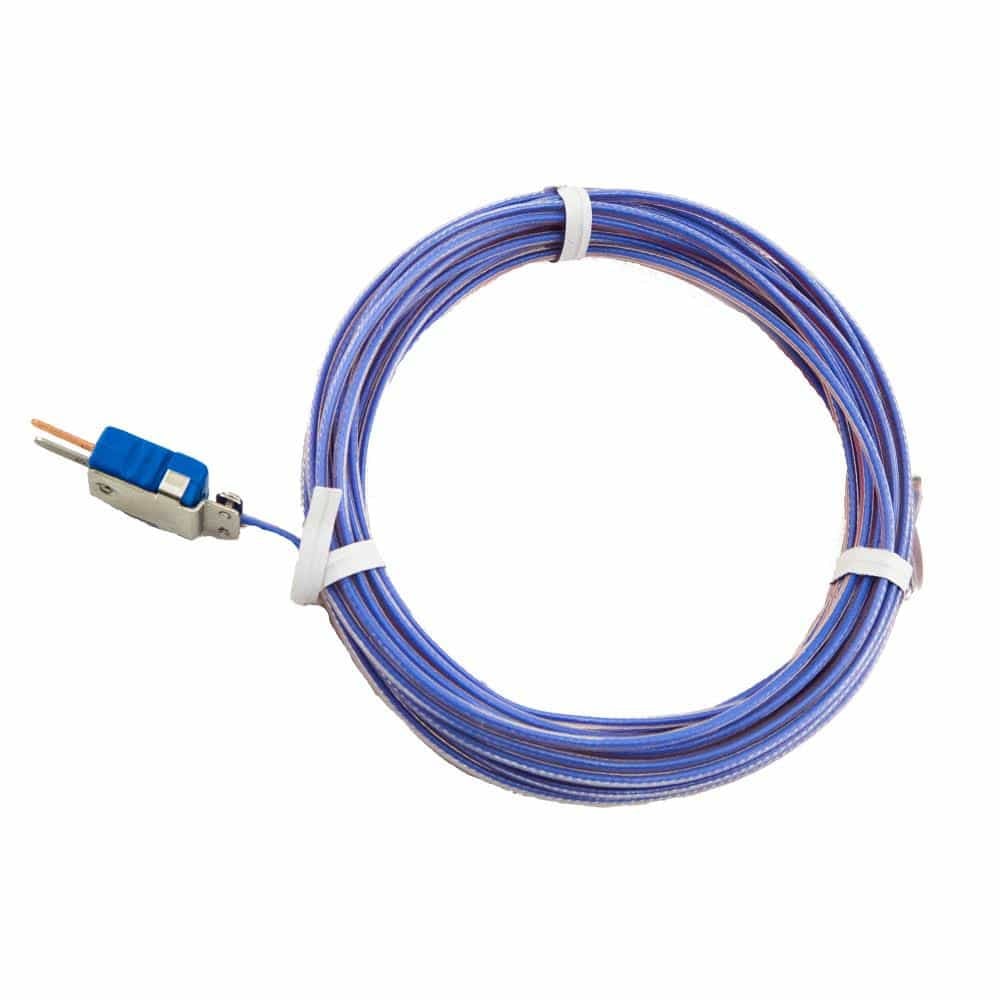 Thermocouple Probe, Type T, 20 ft., 22AWG, w/male connector, -80C