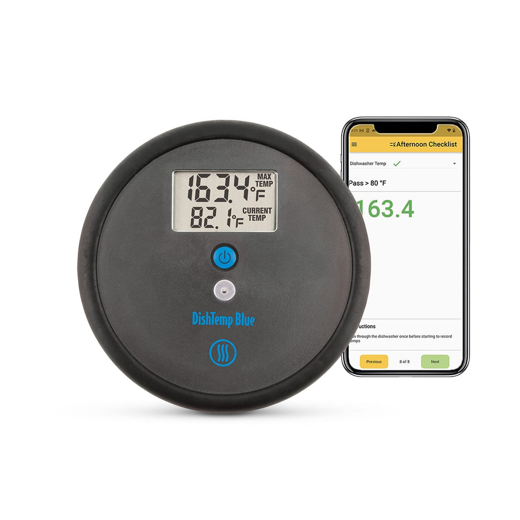 DishTemp® Blue - Plate-simulating Dishwasher Thermometer with Bluetooth® Wireless Technology